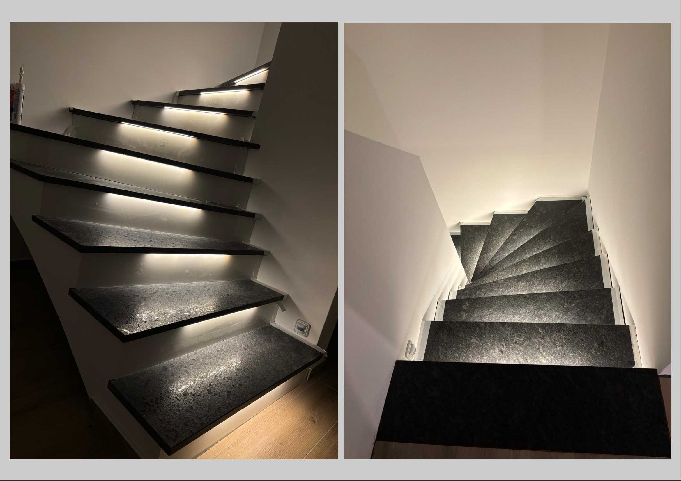 Treppe Granit beleuchtet